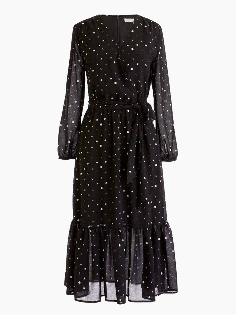 Point Sur Faux Wrap Dress in Crinkle Chiffon | Size 4